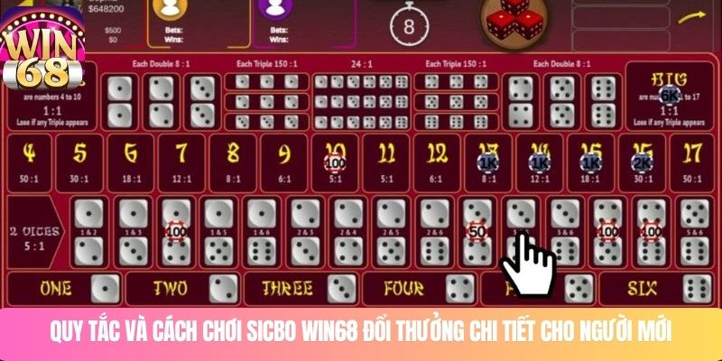Quy tắc và cách chơi sicbo WIN68 đổi thưởng chi tiết cho người mới